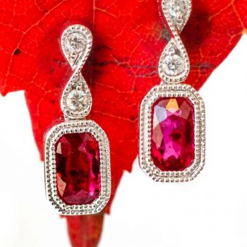 Ruby and Diamond Earrings