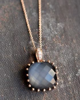 Hematite, Quartz and Diamond Necklace