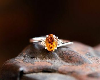 Citrine and Diamond RIng