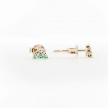 Emerald and Diamond Studs