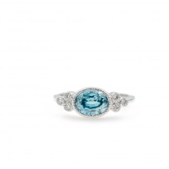 Blue Topaz and Diamond Ring