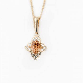 Imperial Topaz and Diamond Necklace