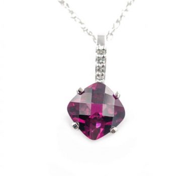 Rhodolite Garnet and Diamond Necklace