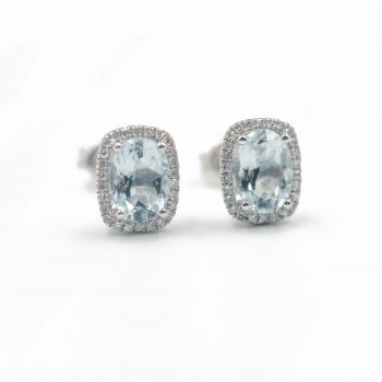Aquamarine and Diamond Earrings