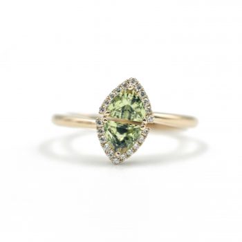 Peridot and Diamond Ring