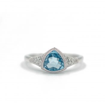 Blue Topaz and Diamond Ring