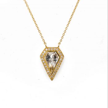 White Topaz and Diamond Necklace