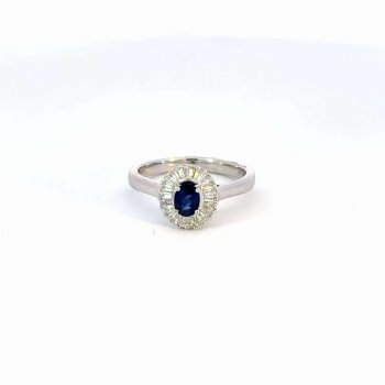 Sapphire and Diamond Ballerina Ring