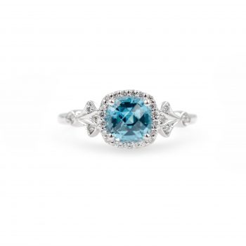 Blue Topaz and Diamond Ring