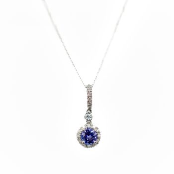 Tanzanite and diamond pendant