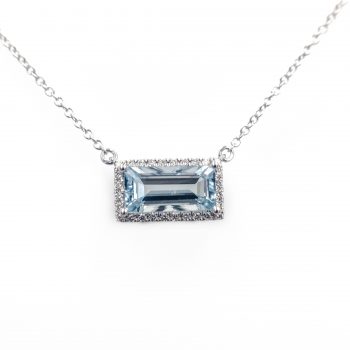 Aquamarine and diamond necklace