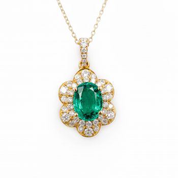 Emerald and Diamond Pendant