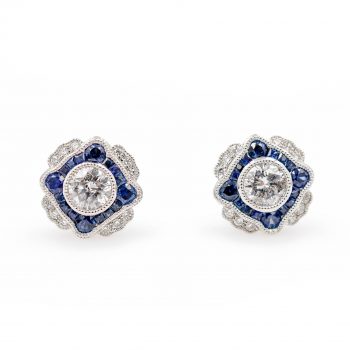 Sapphire and Diamond Earrings