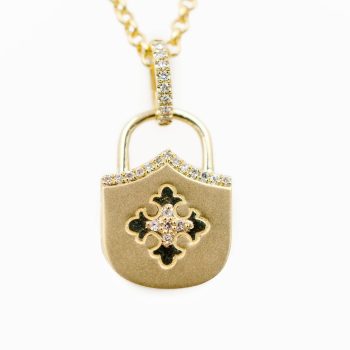 14kt Yellow Gold and Diamond Locket pendant and Chain