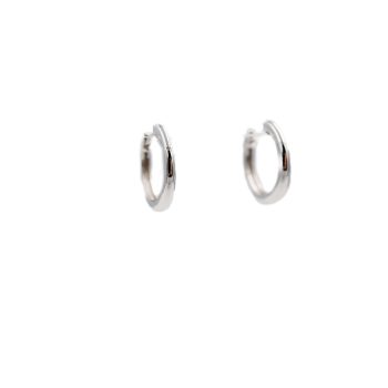 White gold huggie earrings