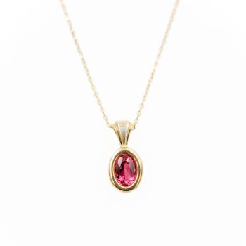 Pink oval Maine tourmaline pendant