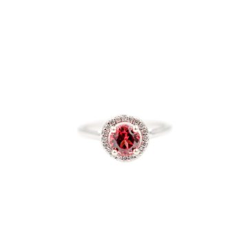 Dark cranberry pink Maine tourmaline ring