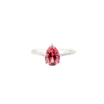 Pink Maine tourmaline and diamond ring