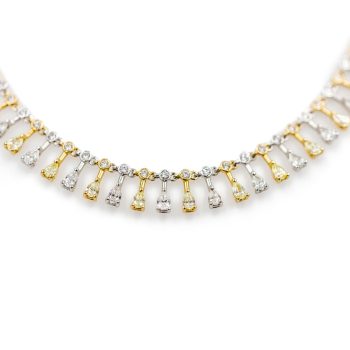 Yellow and white diamond necklace