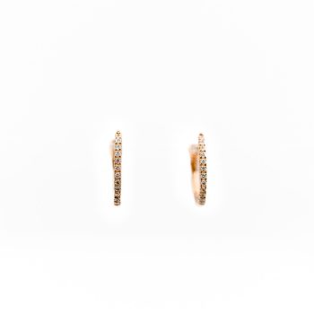 Diamond huggie earrings in rose gold