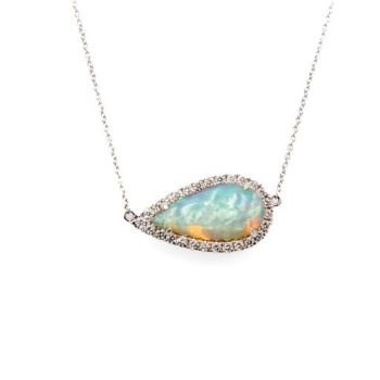Opal and diamond necklace
