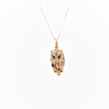 Pave Diamond Panther Necklace
