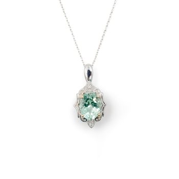 Mint green Maine tourmaline pendant