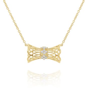 14kt Gold and Diamond Finger Trap Necklace