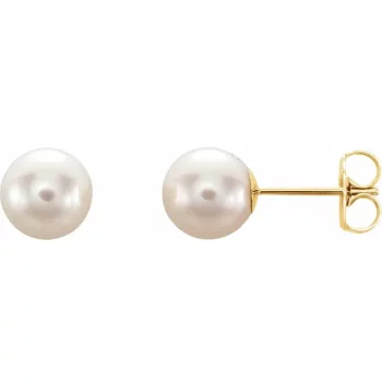 7mm Cultured Freshwater Pearl Stud Earrings