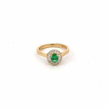 Emerald and Diamond Ballerina Ring