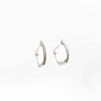 Diamond Huggies in White Gold
