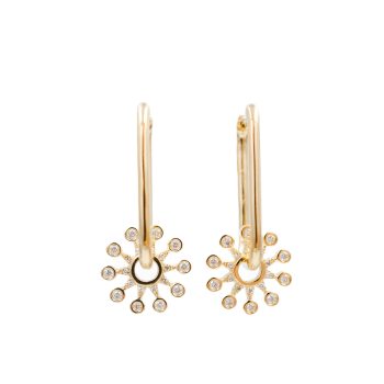 Contemporary Hoop Earring with Diamond Charm