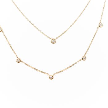 Multi-strand Diamond Station Necklace