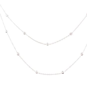 Multi-strand diamond station necklace
