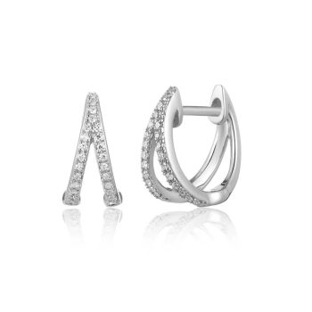 Split Diamond Huggie Earrings