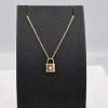Gold and diamond lock necklace - Image 2