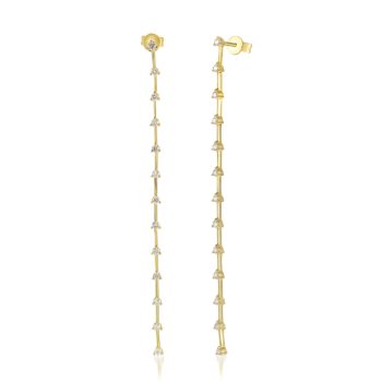 Long diamond dangle earrings