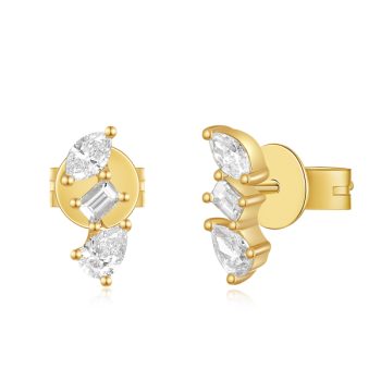 Multi-shape diamond earrings