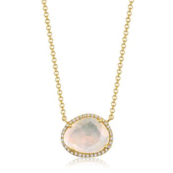 Moonstone and diamond necklace