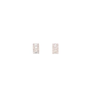 Baguette Diamond Bar Stud Earrings