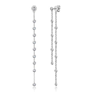 Diamond Bezel Drop Earrings