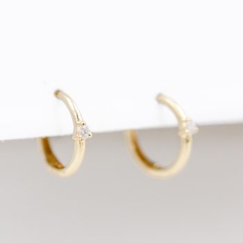 Diamond huggie earrings