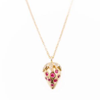 Petite strawberry necklace