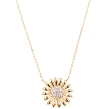 Gold and diamond flower necklace