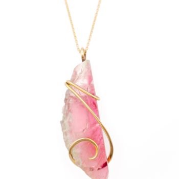 Maine Watermelon Tourmaline Slice Pendant
