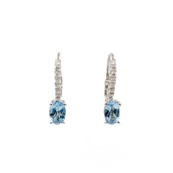 Aquamarine and Diamond Earrings