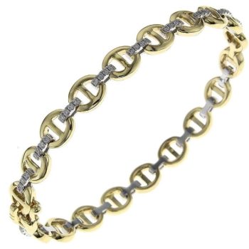 Cuban link diamond bangle bracelet