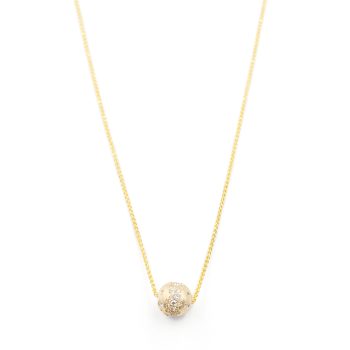 Diamond and satin gold necklace