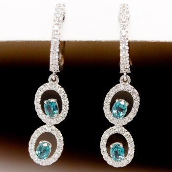 Natural Alexandrite and diamond earrings