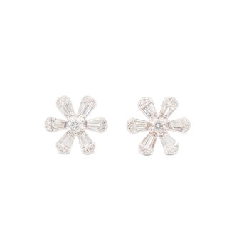 Diamond flower earrings